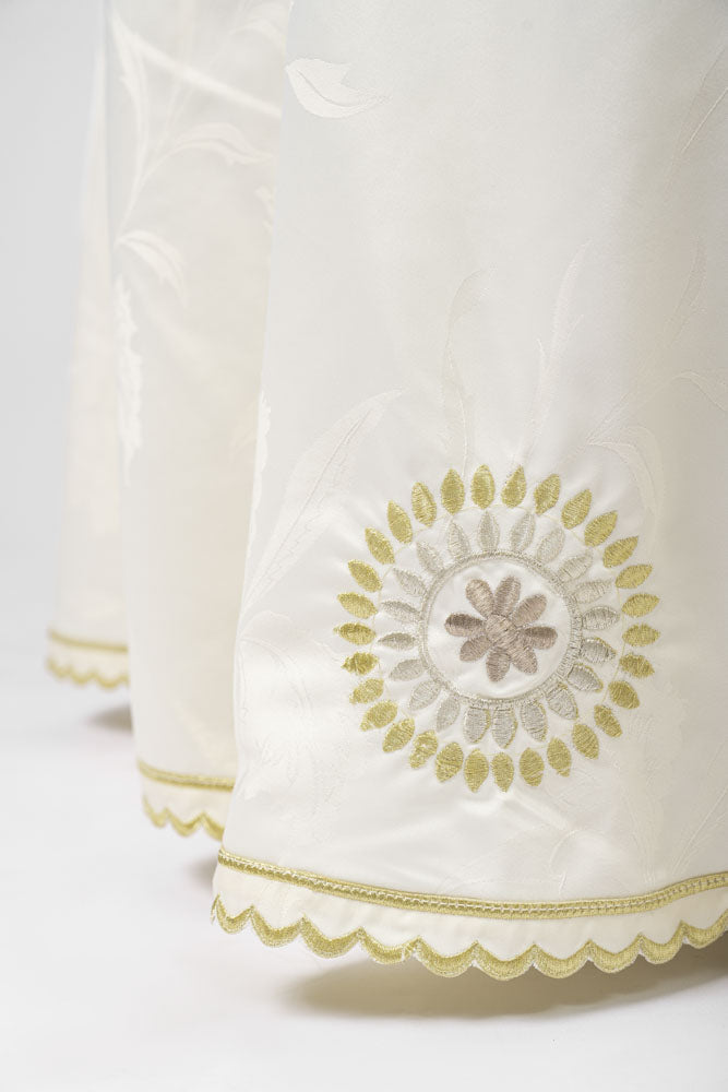 Nappe en jim brodée ronde