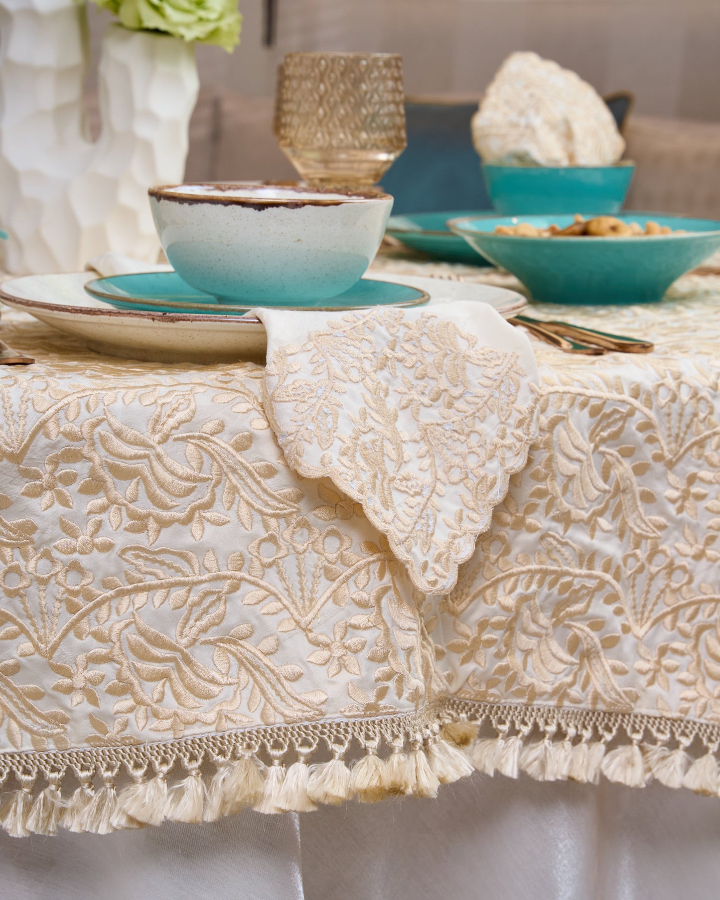 Nappe brodée Rbati 'Sakina'