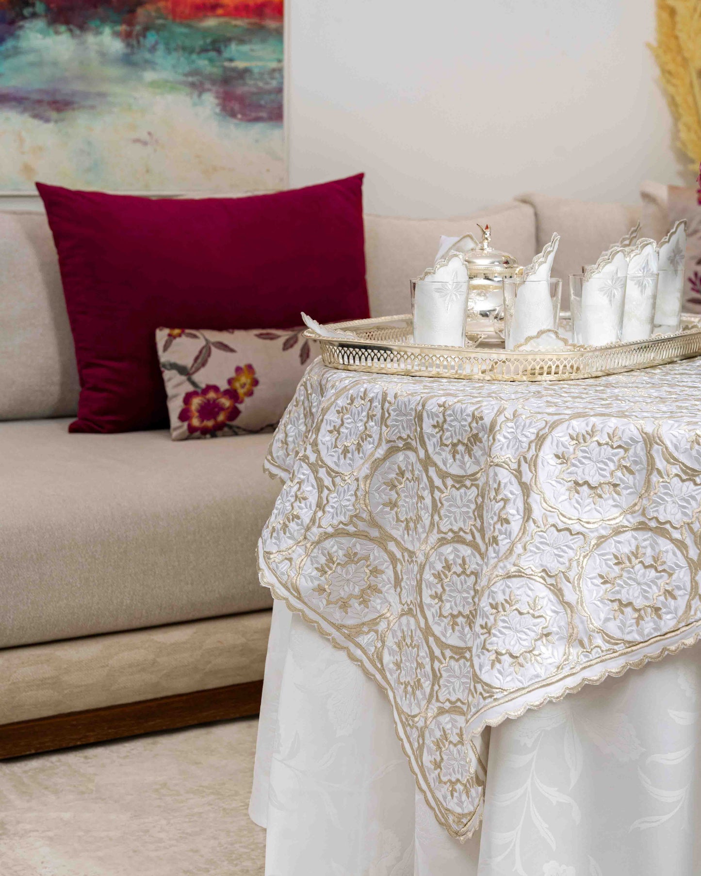 Nappe brodée Rbati 'Rziza'