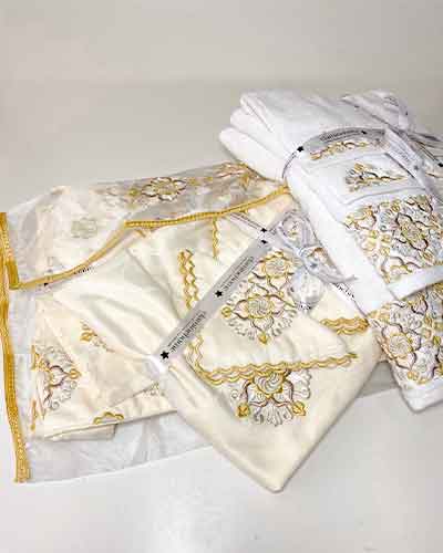 Pack Trousseaux  mariée broderie  légère Complet