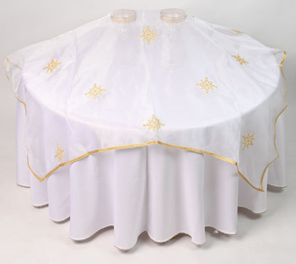 Voile brodé de table 140 cm