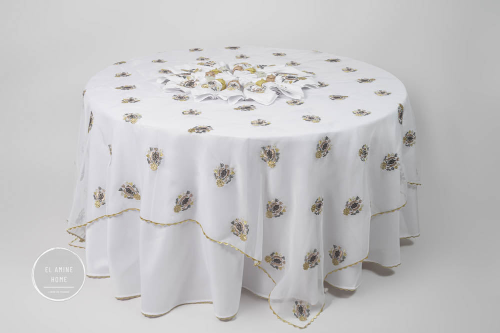 Voile brodé de table titaouni