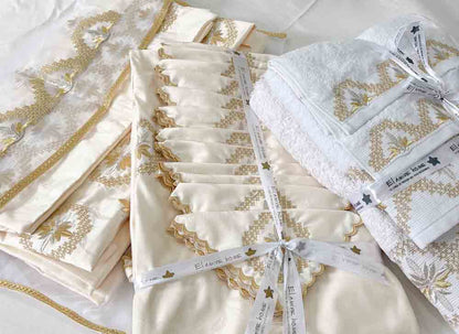 Pack Trousseaux  mariée broderie  légère Complet