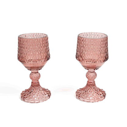 2 verres sur pied 'murano'