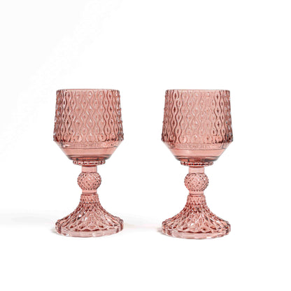 2 verres sur pied 'murano'