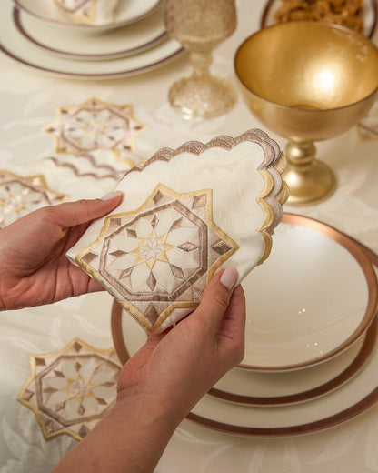 Serviettes de table brodées - Collection Zellija Assilya